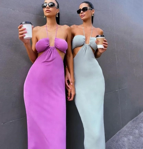 Европейское и американское сексуальное платье из камизола, сексуальное тонкое макси -платье женщины