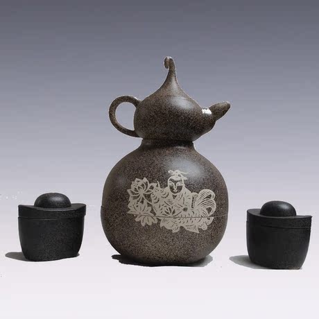 山西平定冠窑砂器 国家非遗 纯手工 套装 葫芦组合茶具