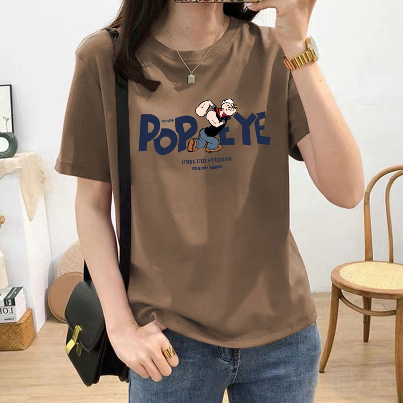 Tide, yozgi paxtadan tikilgan, yupqa, zamonaviy kalta yengli futbolka, dumaloq yoqali, koreyscha uslubda