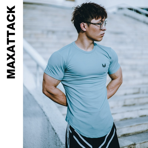 Эластичная быстросохнущая тонкая спортивная базовая приятная телу футболка с коротким рукавом для спортзала для тренировок, в обтяжку, облегающий крой