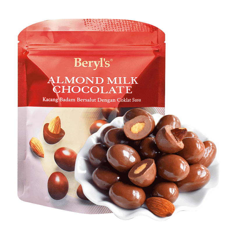 马来西亚进口 Beryl’s 倍乐思 扁桃仁夹心牛奶巧克力豆 35g*4件 双重优惠折后￥23.4包邮