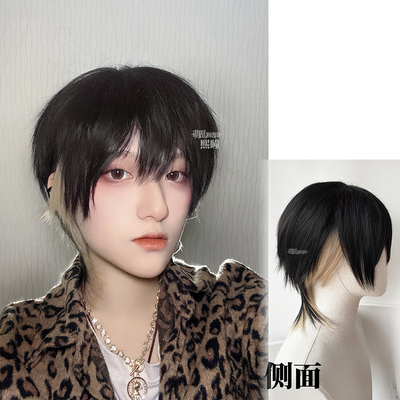 taobao agent Wolf Tail Hanging Tail+Golden Wigmoved Murder Head Wig Male COS Gear Hanging Ear Dyed Golden Teenage Teenage Daily
