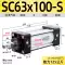Xi lanh SC dòng khí nén nhỏ lực đẩy lớn tiêu chuẩn SC32x40x50x63x80x100x125x160-S xylanh 1 chiều tn25x100 s xy lanh Xi lanh khí nén