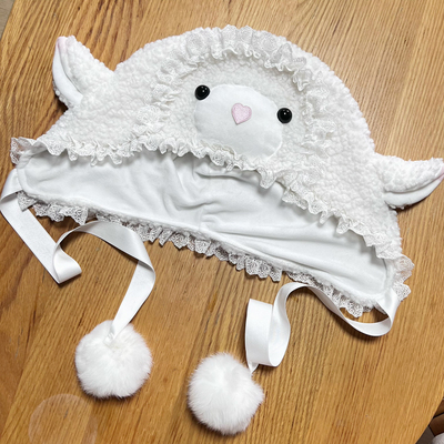 taobao agent [MAID] Original hand -made lolita sheep, sheep, winter, warm -ear hats birthday gift plush hat