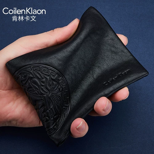 Короткий бумажник, кожаный кошелек, из натуральной кожи, коллекция 2021, воловья кожа