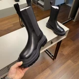 Martens, зимняя флисовая высокая обувь в английском стиле на платформе, высокие сапоги для кожаной обуви, туфли, челси, в британском стиле