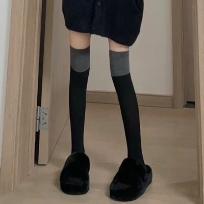 taobao agent Japanese demi-season socks, universal design high boots, fitted, trend of season