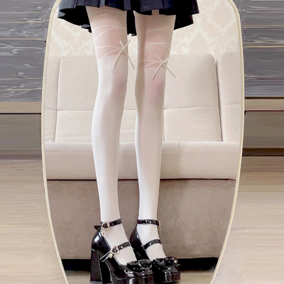 taobao agent Demi-season white ultra thin sexy socks, belt, Lolita style
