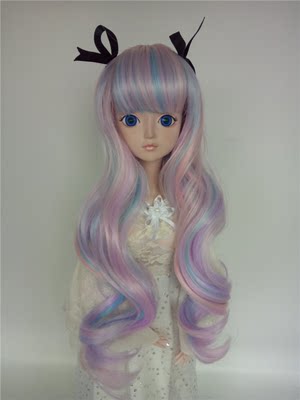 taobao agent BJD SD Leaf Lolita Doll Wig Love Bow Seven Color Curled Bowbi Bangs