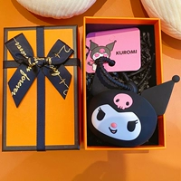 Черный кошелек, оранжевая подарочная коробка