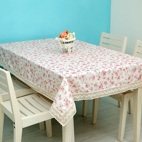 欧式桌布布艺棉麻长方形田园小清新蕾丝餐桌布圆方桌茶几盖台布巾