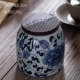 Old Wangge Retro Blue and White Sứ Ấm trà Ấm đun nước gia đình Nhật Bản Bộ ấm trà Kung Fu Bộ nồi gốm đơn - Trà sứ