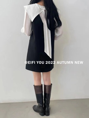 taobao agent Black doll, set, shawl, dress, autumn, french style, doll collar