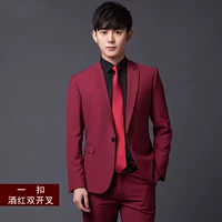 Один пряжка красный костюм+брюки+жилет