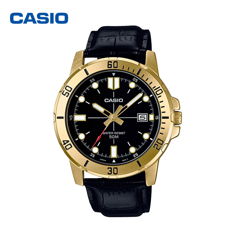 卡西欧海外旗舰店官网官方经典休闲商务钢带防水手表mtp-vd01系列