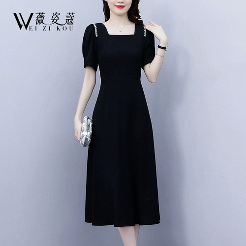 Платье, длинная юбка, коллекция 2023, изысканный стиль, в западном стиле, средней длины