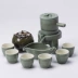 Bộ ấm trà kung fu bộ ấm trà đơn giản hiện đại bán tự động hoàn chỉnh bộ trà đá mài phòng khách gốm sứ - Trà sứ