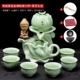 Bộ ấm trà kung fu bộ ấm trà đơn giản hiện đại bán tự động hoàn chỉnh bộ trà đá mài phòng khách gốm sứ - Trà sứ
