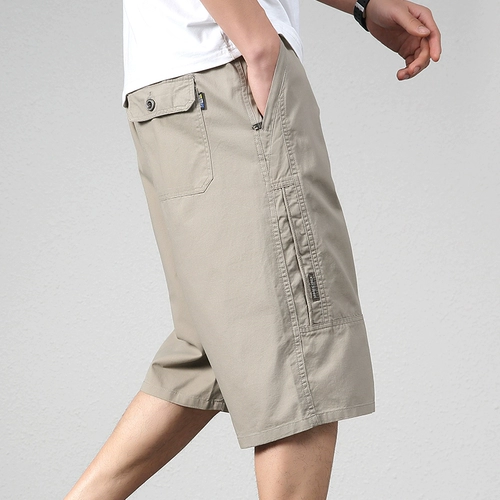 Летние тонкие пляжные штаны, хлопковые шорты, для среднего возраста