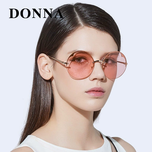 Новый цвет Донны прозрачные круглые солнцезащитные очки, инкрустированные желтыми солнцезащитными очками