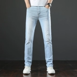 Элитные летние джинсы, тонкие мужские штаны, свободный прямой крой