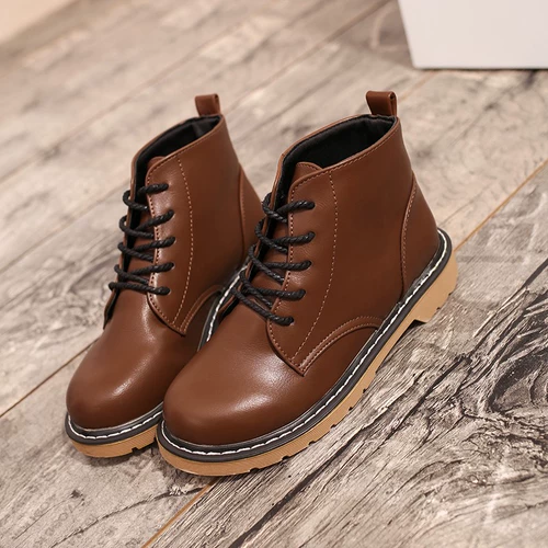 Martens, демисезонные модные универсальные короткие сапоги в английском стиле, нескользящие ботинки, тренд 2017, в британском стиле