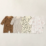 Осенний брендовый хлопковый детский комбинезон, боди для младенца, популярно в интернете, в западном стиле