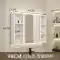 Tủ gương phòng tắm thông minh bằng nhôm không gian dày có giá làm đẹp để lưu trữ phòng tắm riêng treo tường tất cả trong một gương lavabo đẹp tủ gương treo tường 