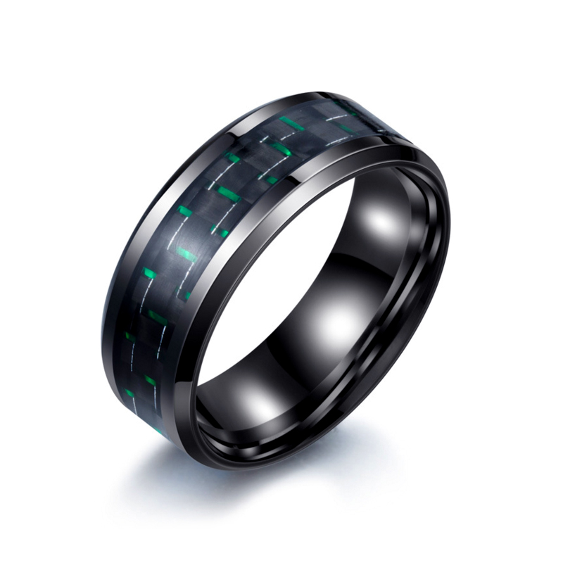 Buy Korean version of titanium steel carbon fiber ring men's index ...