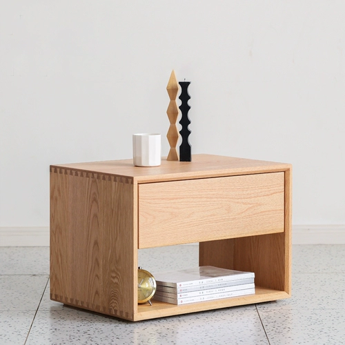Nordic All -solid Wood Simplicity Masside Cabinet черный ореховый кроватный шкаф