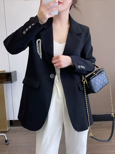Сексуальный осенний пиджак классического кроя, топ, коллекция 2022, в корейском стиле, в британском стиле