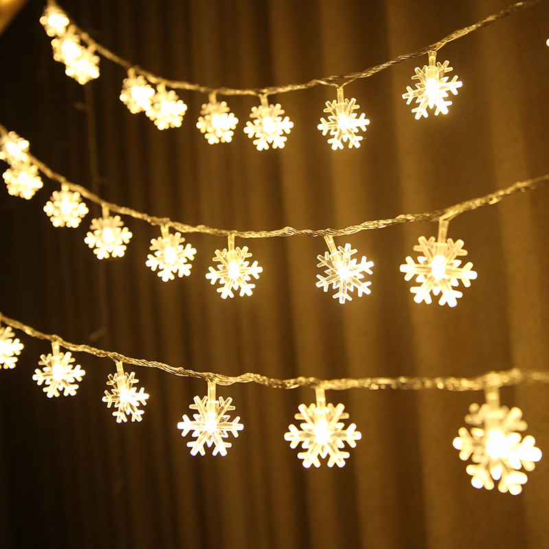【家居家电】圣诞节装饰品雪花灯饰led彩灯闪灯串灯满天星场景布置圣诞树挂饰