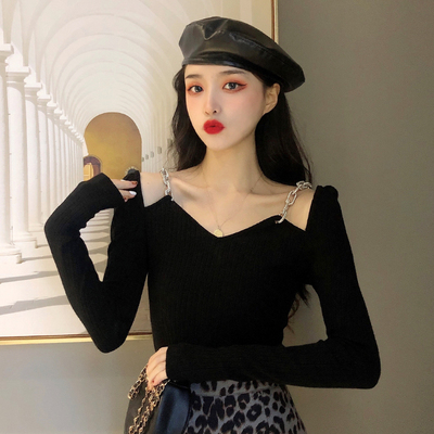 taobao agent Top, knitted spring sweater, T-shirt, plus size, trend of season, long sleeve