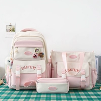 Розовый комплект, значок, подвеска, 3 предмета