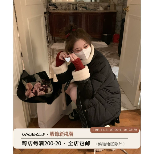 Утепленная куртка, дизайнерский черный пуховик, тренд сезона