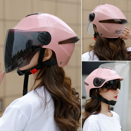 Электромобиль с аккумулятором, летний шлем подходит для мужчин и женщин, универсальный полушлем на четыре сезона, мотоцикл, защита от солнца