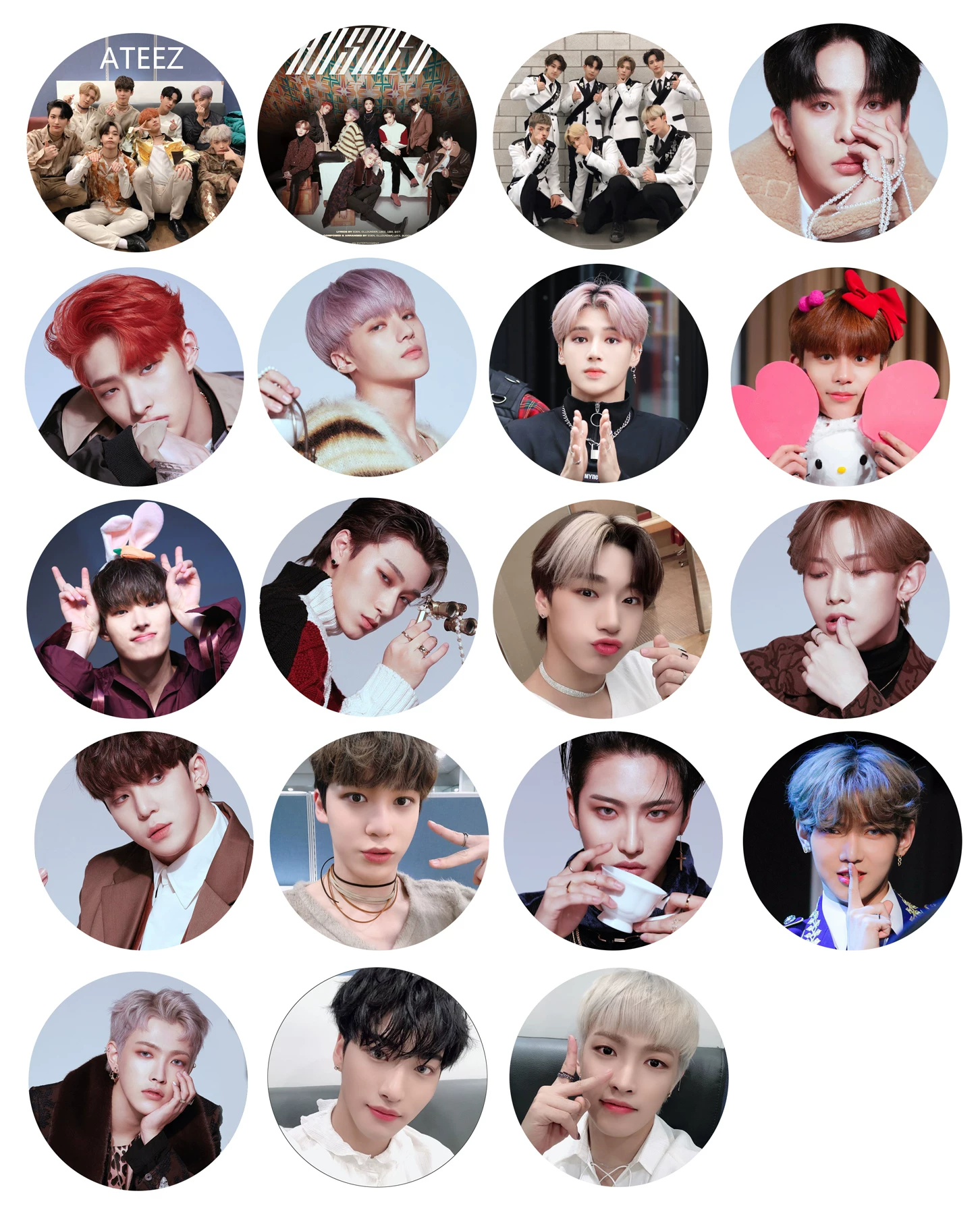 Значок Ateez Park Xing и Jin Hongzhong Jiang Lu Shang Cui Zhonghao, можно настроить