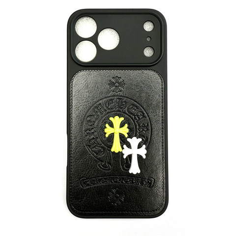 Chrome Hearts Embossed Cross Leather iPhone Case