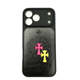 Chrome Hearts Trendy Fashionable Embossed Cross Leather Phone Case for iPhone 17, 16, 15, 14 and 13