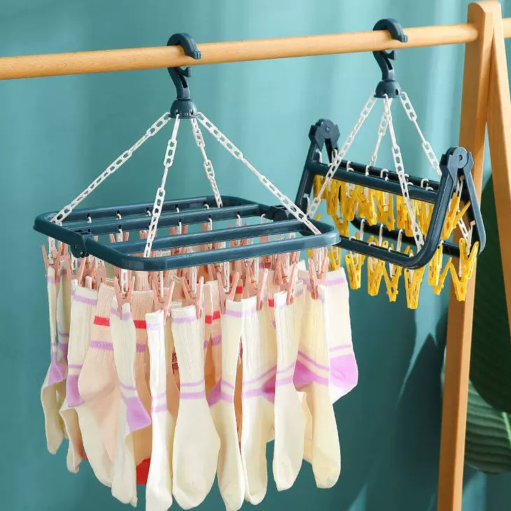 Windproof plastic drying rack, children's hanger, universal socks, 32