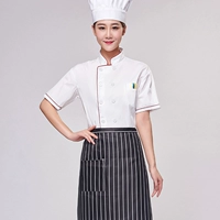 Красный край с коротким рукавом+полосатый фартук