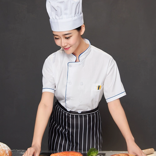 Шеф-повара Рабочая одежда для летних тонких женщин с коротки