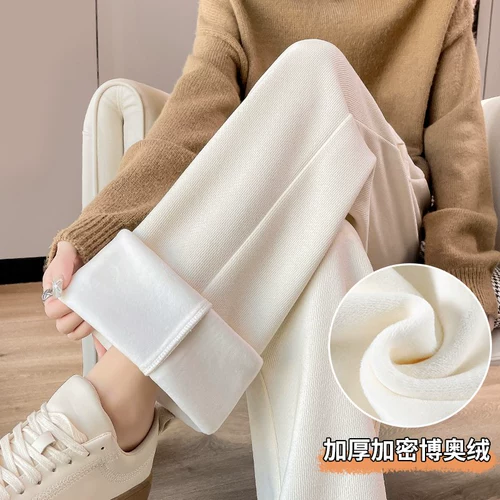 Демисезонные утепленные штаны, леггинсы для отдыха, высокая талия, свободный прямой крой, подходит для подростков