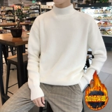 Осенний брендовый мужской трикотажный трендовый базовый приятный телу свитер, высокий воротник