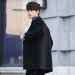 秋冬季男士双面羊毛大衣中长款韩版青年加厚妮风衣羊毛呢子外套绒