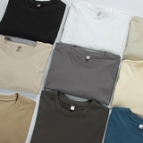 Хлопковая летняя приятная телу футболка с коротким рукавом подходит для мужчин и женщин, 220 грамм