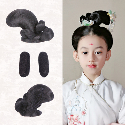 taobao agent Costume fake hair buns children Hanfu match with styling, girls send palace cute ancient style little princess cos photo