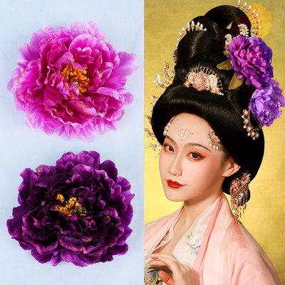 taobao agent Costume Han clothing headwear ancient style take pictures of Datang qi rhyme peony flower hair accessories photo head, Citigroup accessories accessories