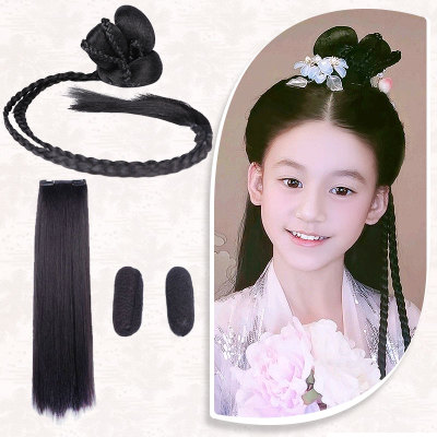 taobao agent Costume Han clothing wig children's ancient wind pack COS shape ancient hairstyle jewelry suit