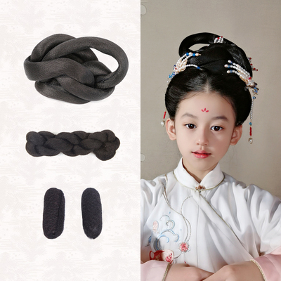 taobao agent Costume wigs of Hanfu with styling girls and children full hair, daily lazy fairy hair buns, twist babes COS performance